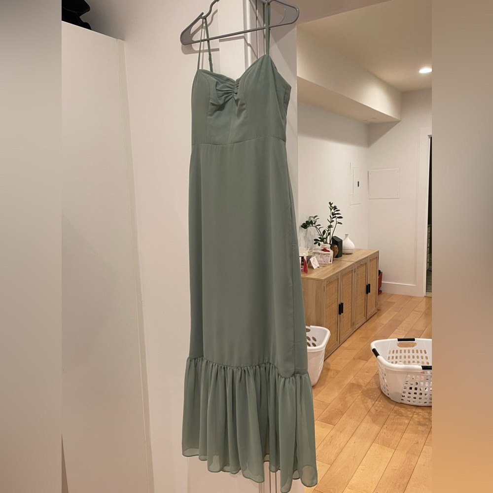 Azazie Sage Green Maxi Dress
